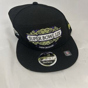 NWT New Era Eagles Super Bowl LIX Tarmac 9FIFTY Snapback Hat Black